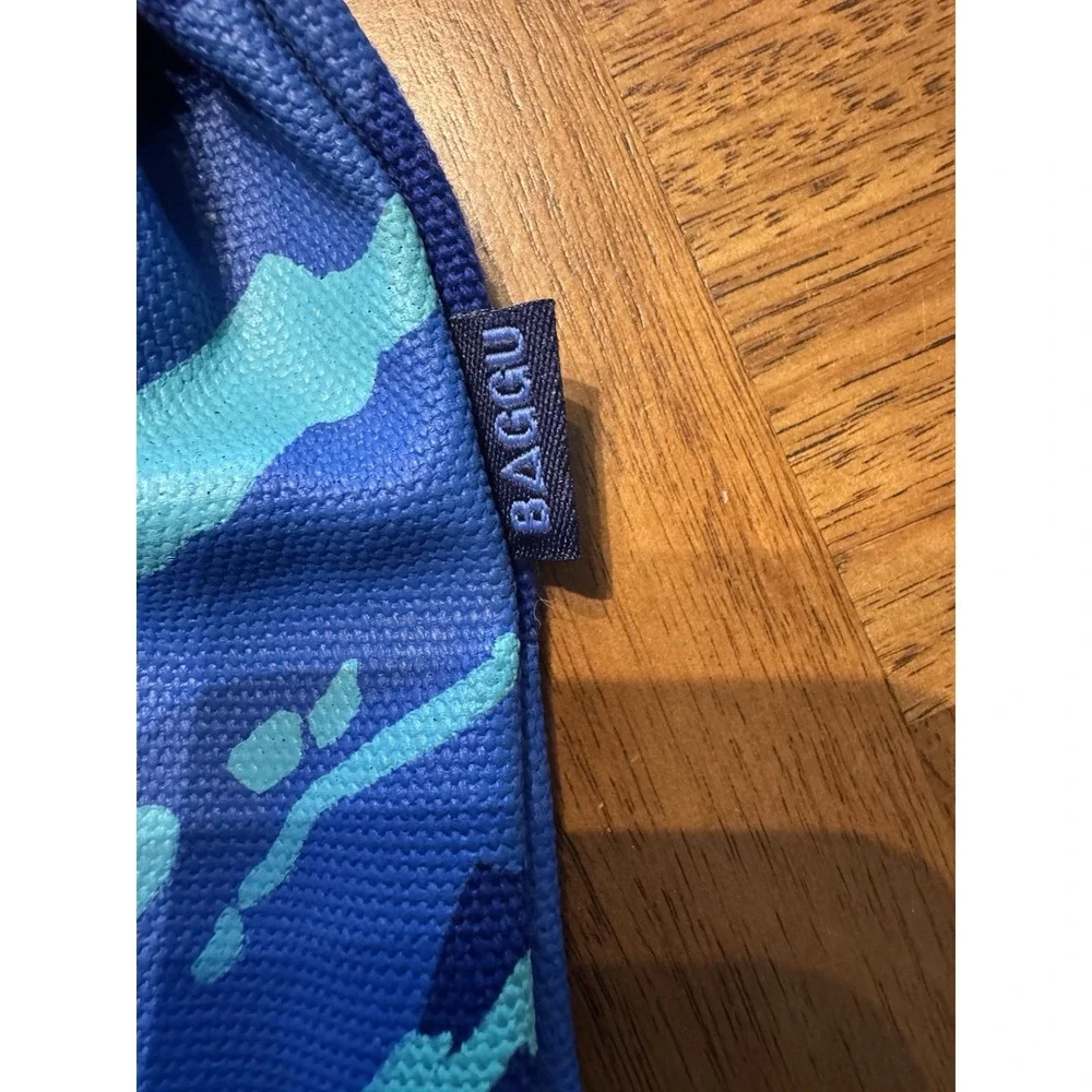 Baggu Night‎ Mountain Blue Camo Drawstring Canvas Backpack